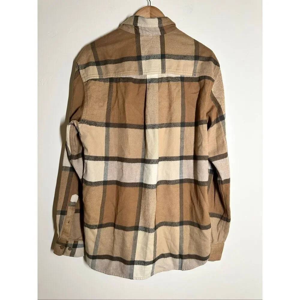 The North Face Beige and Tan Arroyo Flannel Button Down Top Size Medium